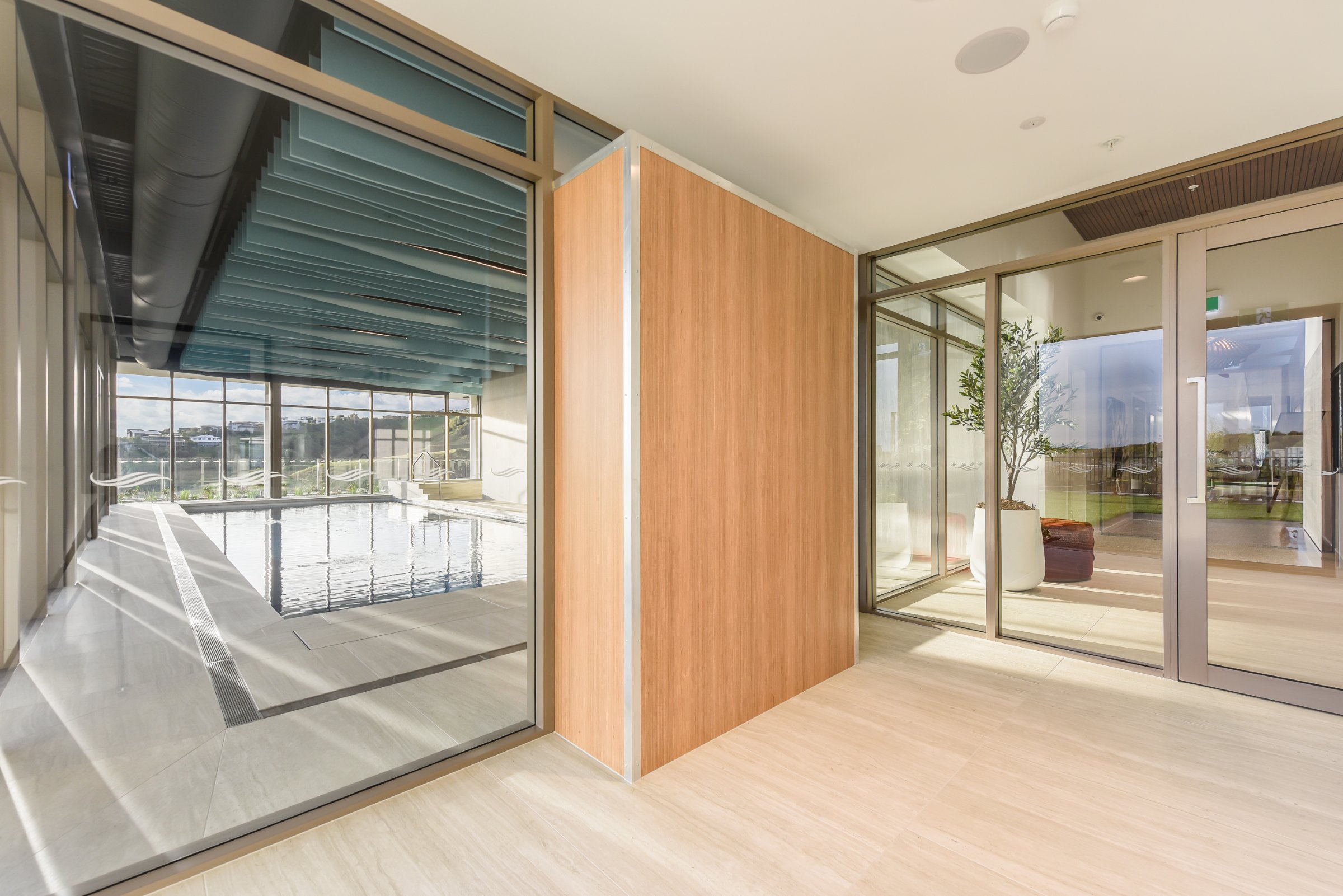 Pool spa entrance