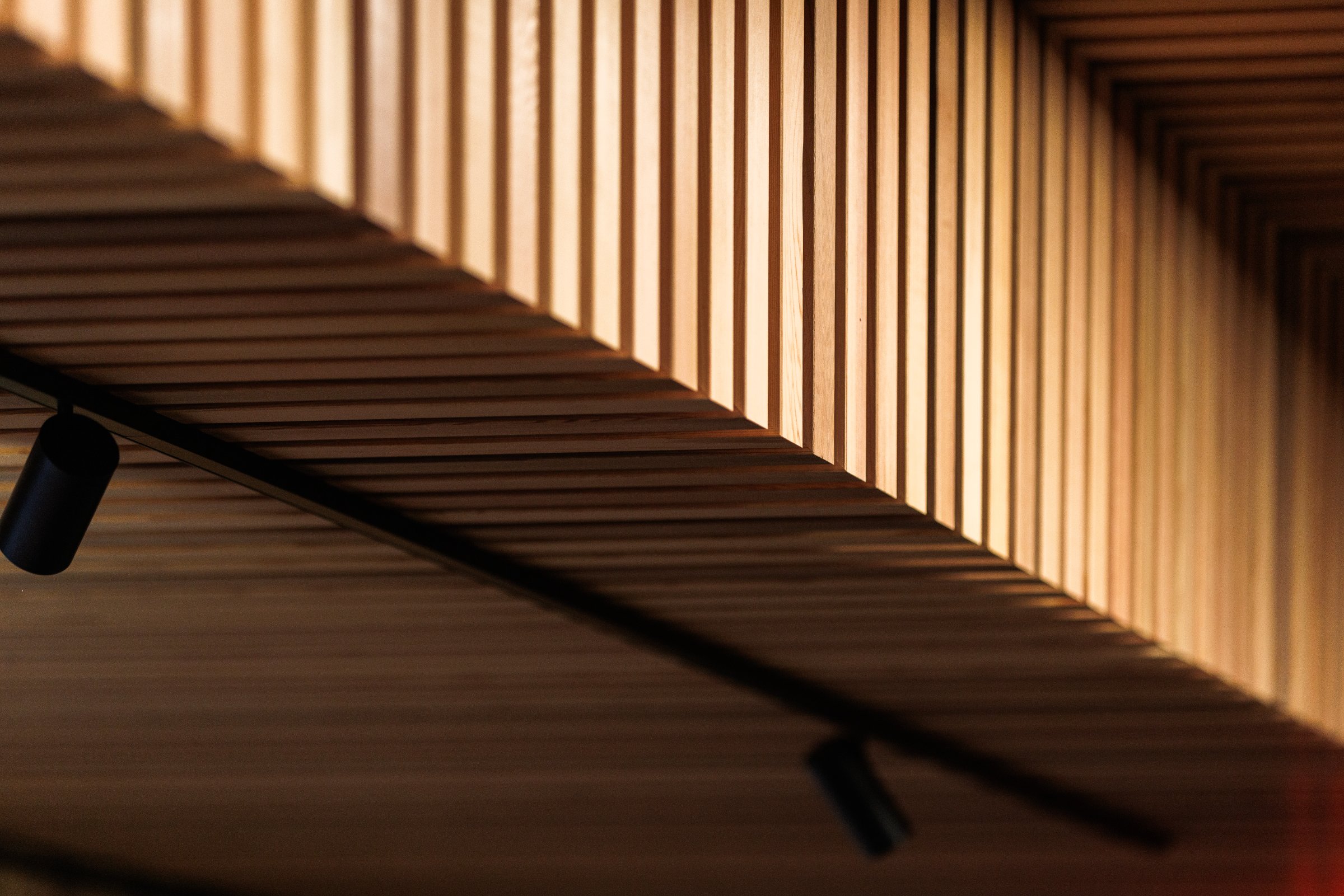 Timber slat ceiling detail